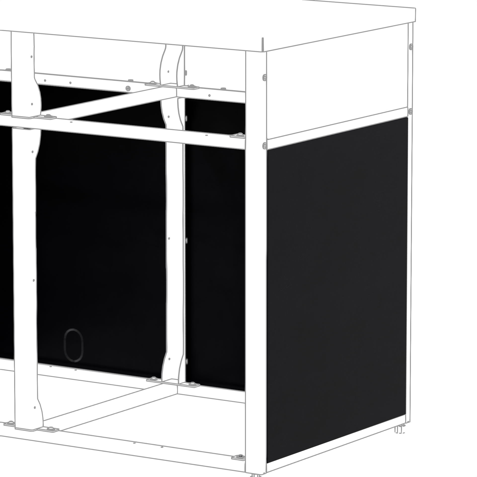 Täcksidor Skotte Kitchen 1208  Svart 4-Pack 650mm Till Utekök