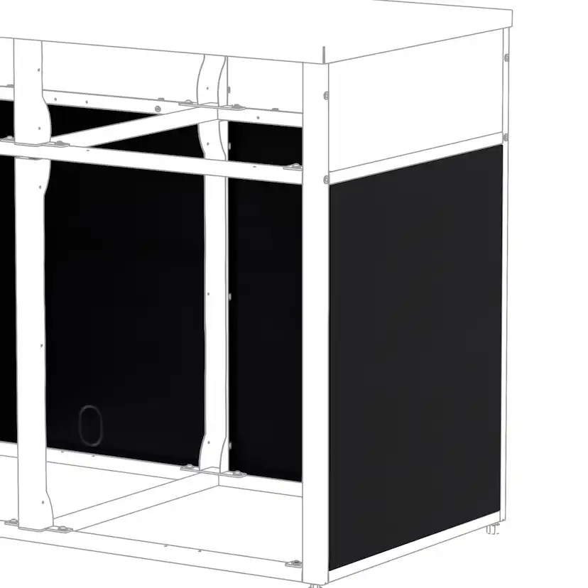 Täcksidor Skotte Kitchen 1208 Svart 4-Pack 650mm Till Utekök