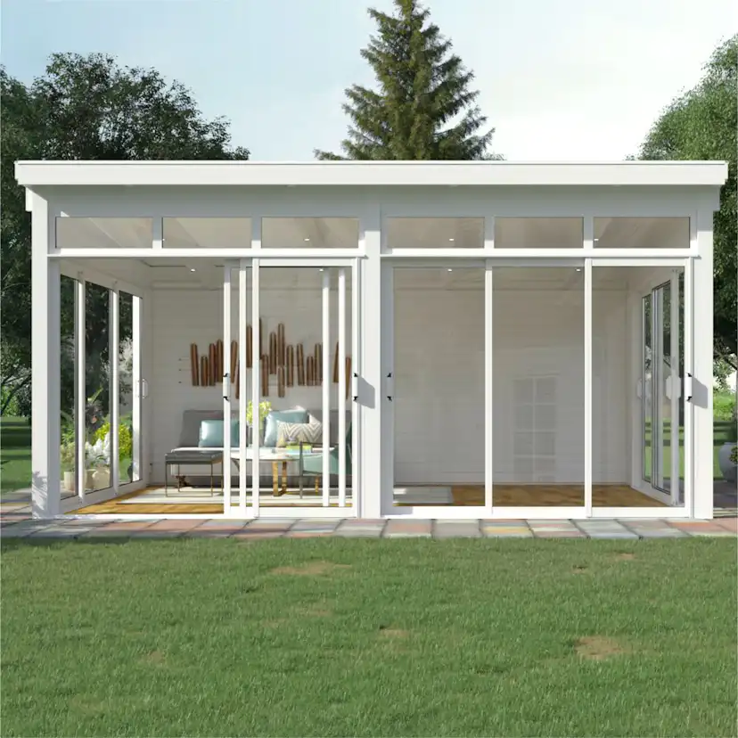 Komplett Fristående Uterum Landskap Glänsa Året Runt