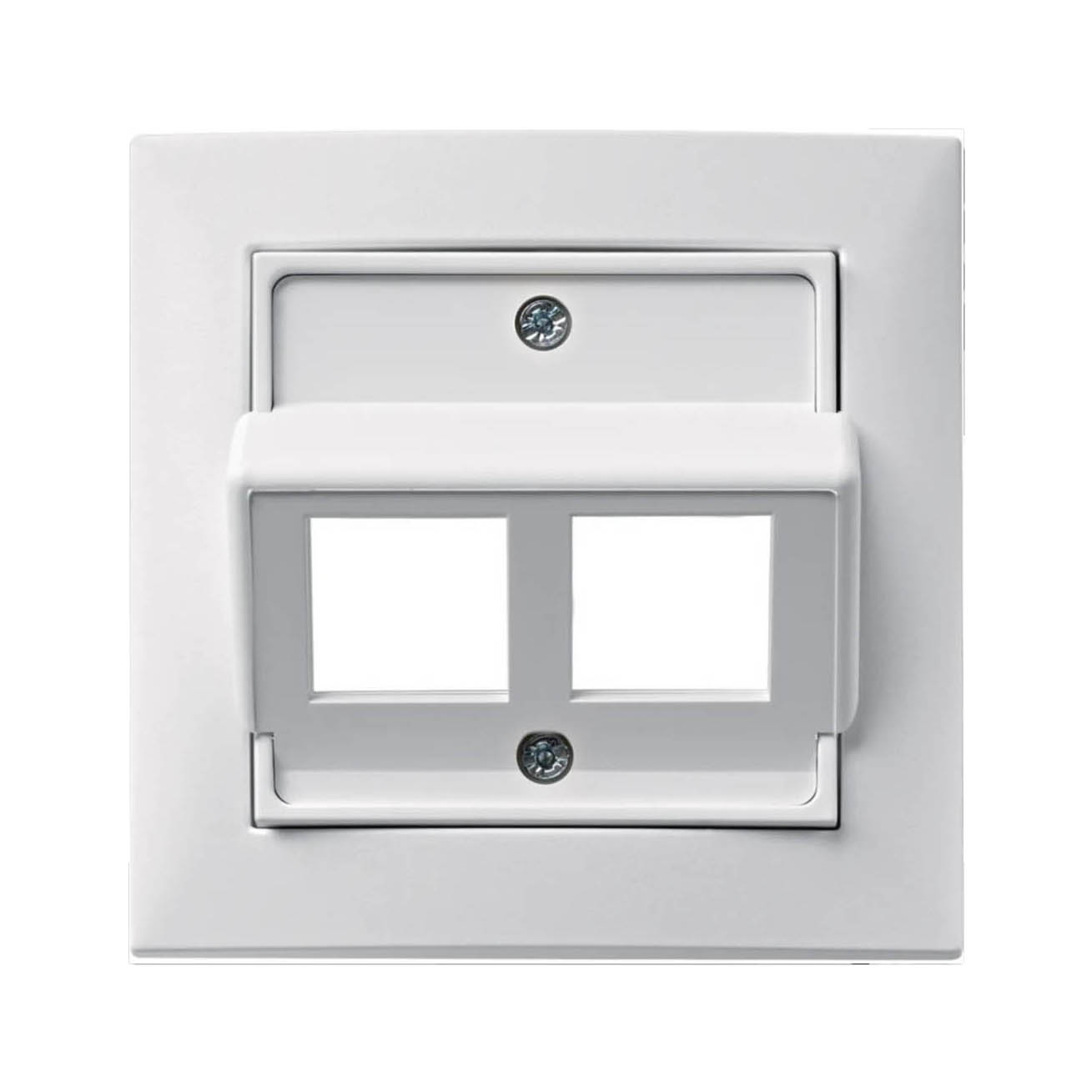 Centrumbricka Hager Inklusive Täck- & Stödram för 2x Actassi-uttag vinklat 30 grader S.1