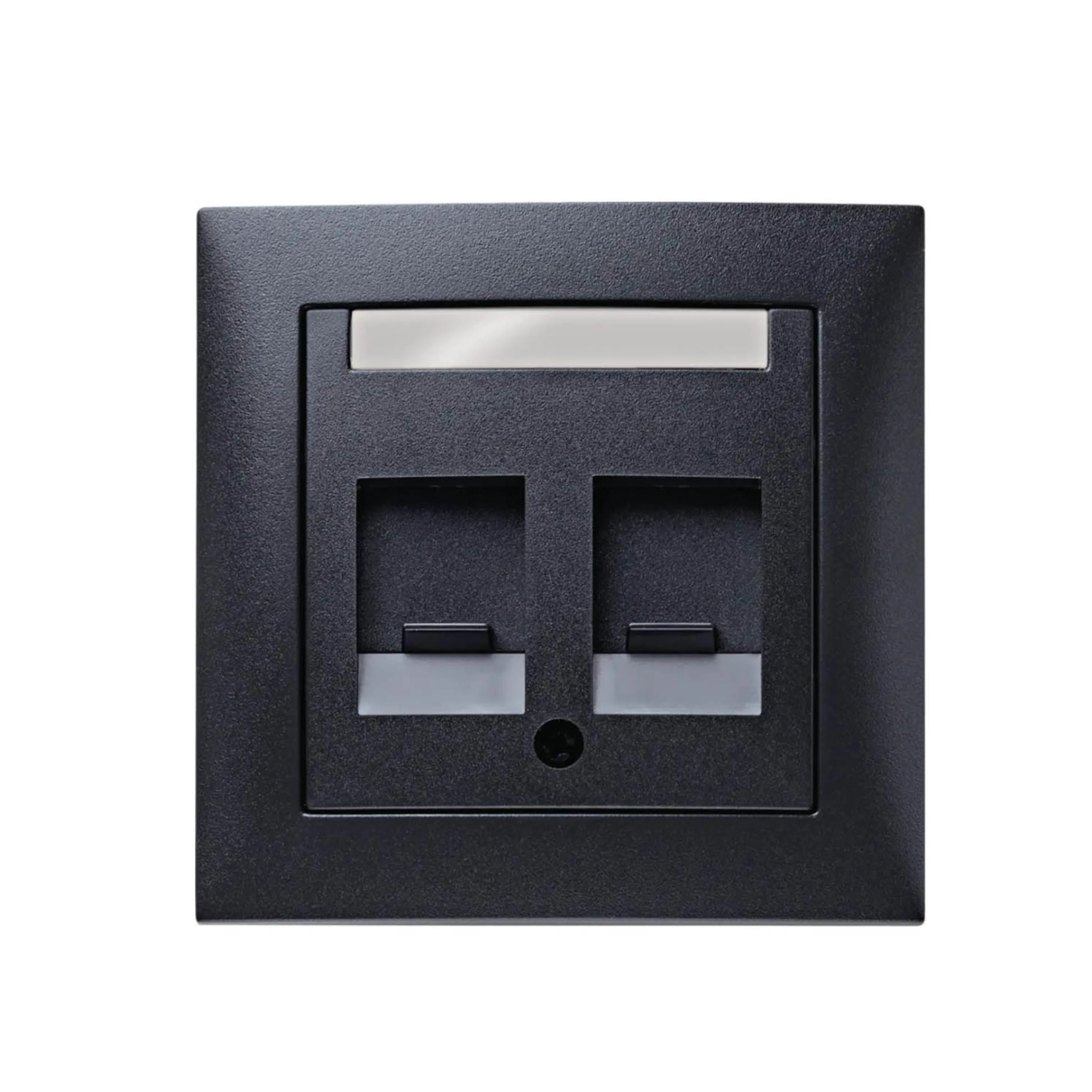 Centrumbricka Hager med Ram för 2x Keystone-uttag Rak Utan Klor S.1