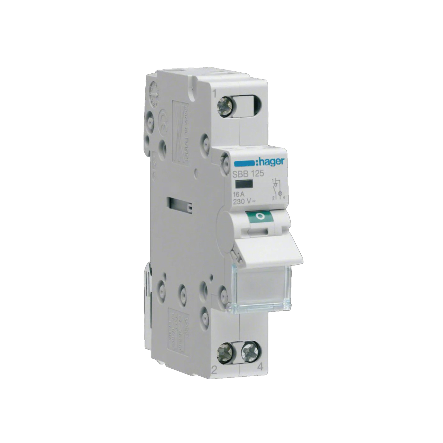 Strömställare Hager 1-polig med LED-lampa 1 Modul 25 A 230 V