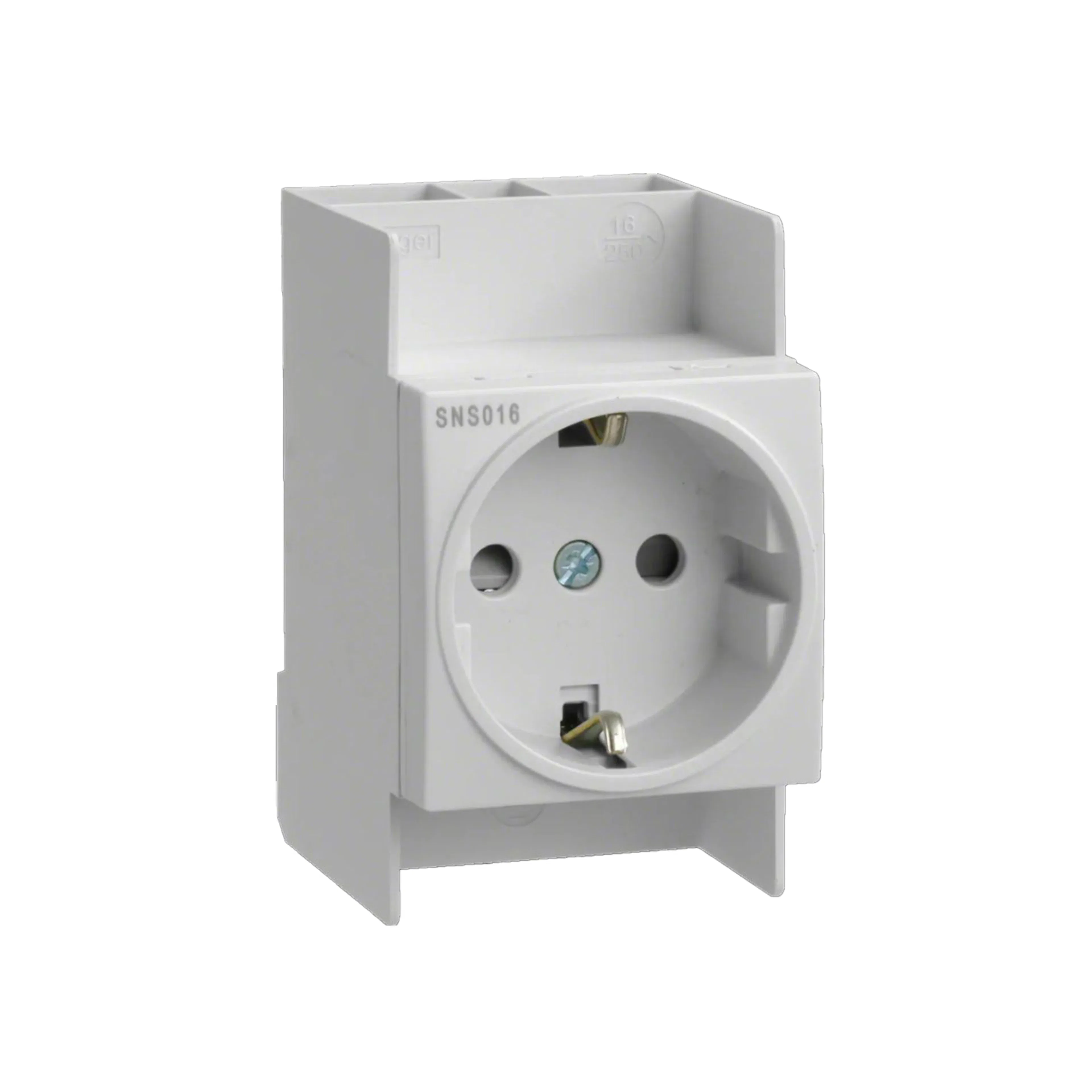 Vägguttag Hager Jordat 1-vägs 230 V 10/16 A för Normcentraler