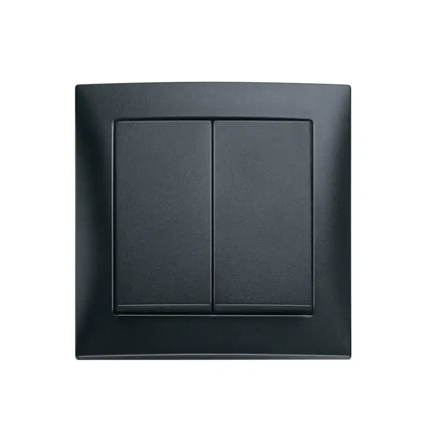 Strömställare Hager Dubbeltrapp Komplett med Ram Insats med Klor Snabbanslutning S.1