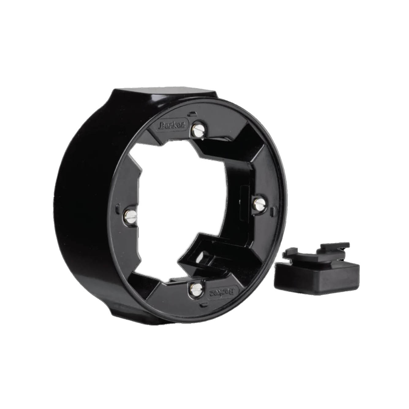 Förhöjningsram Hager 1-vägs med Kabel- & Kanalingång Serie 1930 Blank Svart RAL 8022