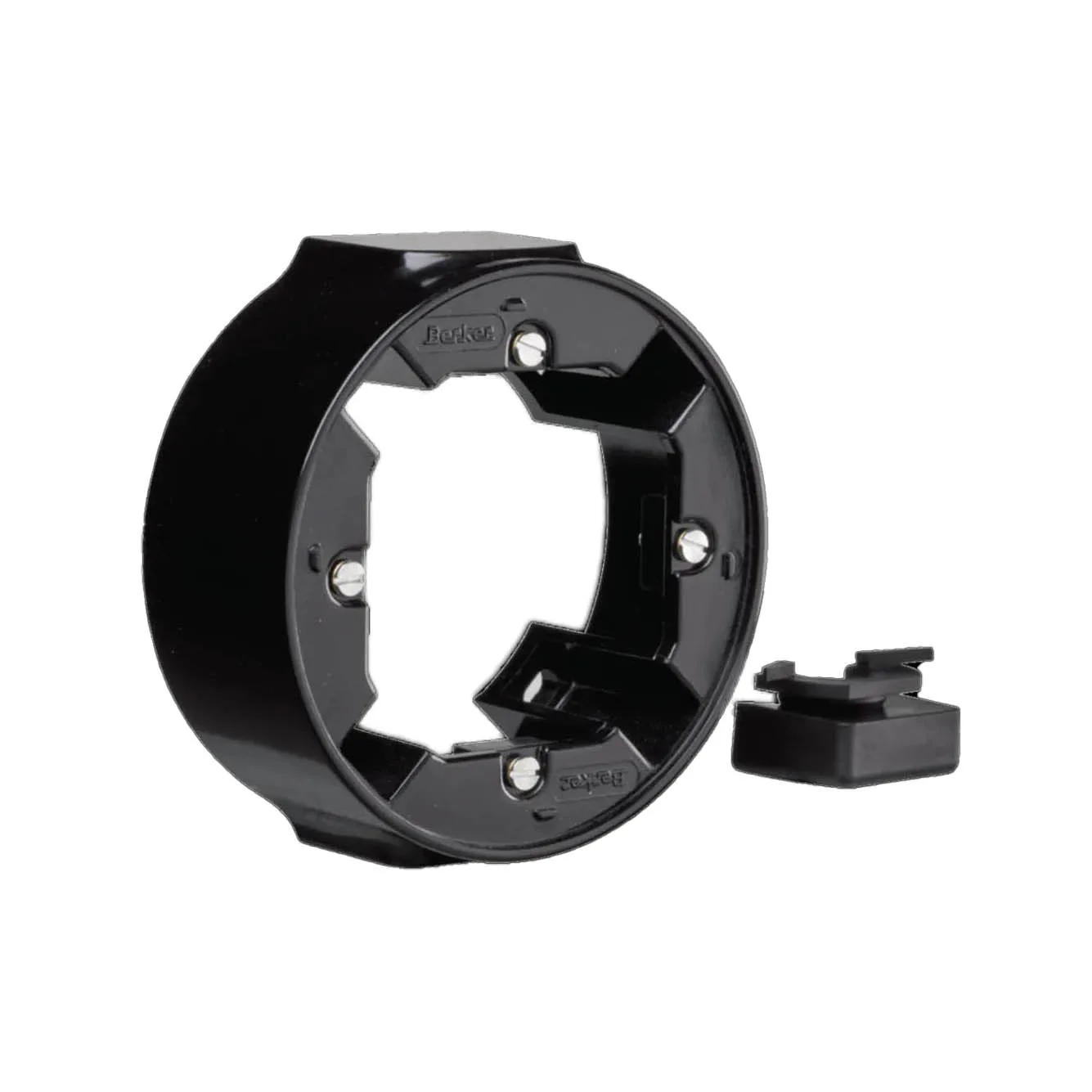 Förhöjningsram Hager 1-vägs med Kabel- & Kanalingång Serie 1930 Blank Svart RAL 8022