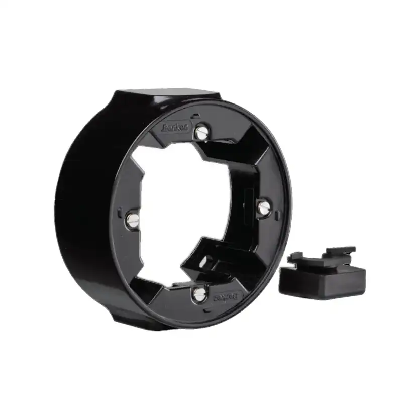 Förhöjningsram Hager 1-vägs med Kabel- & Kanalingång Serie 1930 Blank Svart RAL 8022