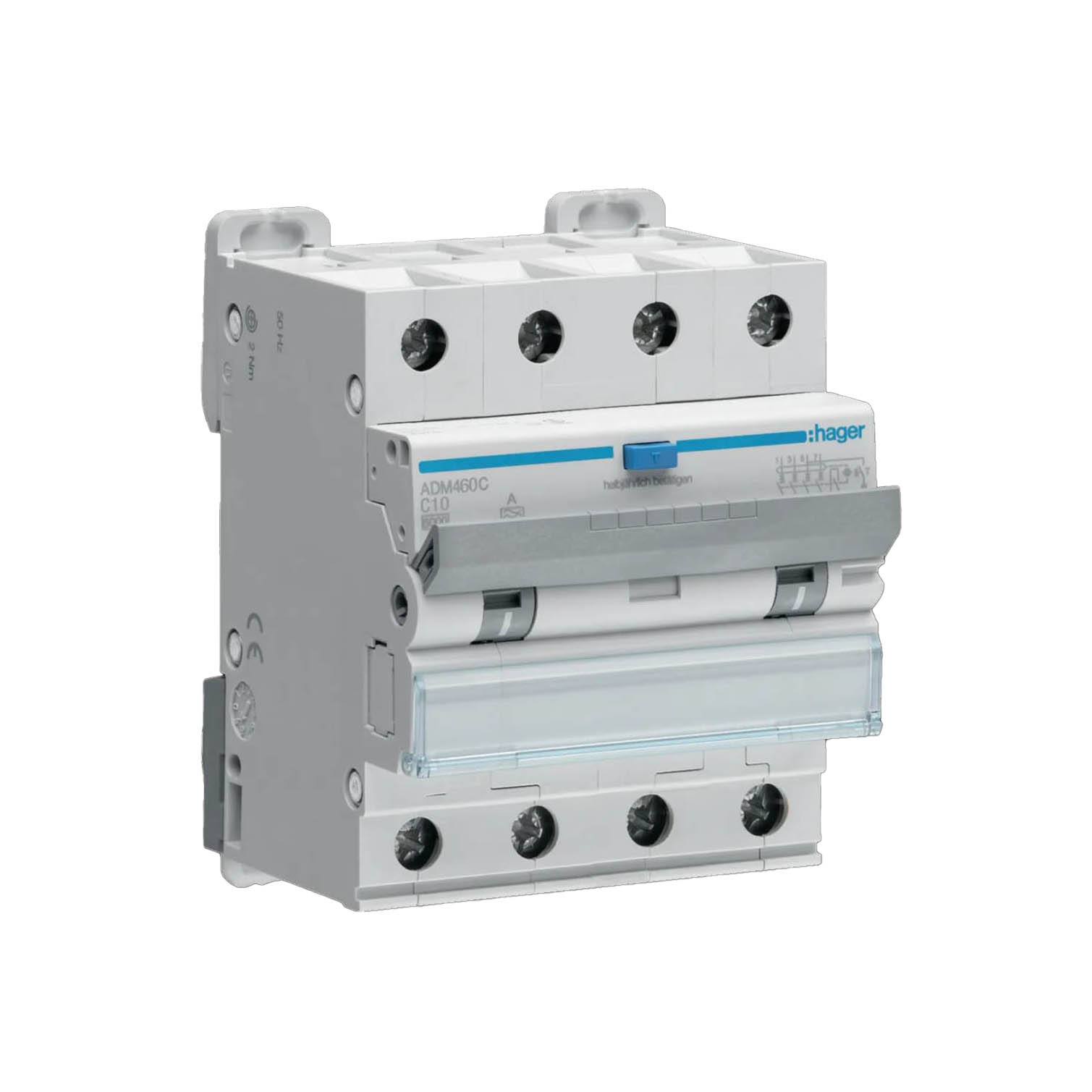 Personskyddsbrytare Hager 4-Polig 6 kA C-Karakteristik 30 mA Typ A med Skruvanslutning