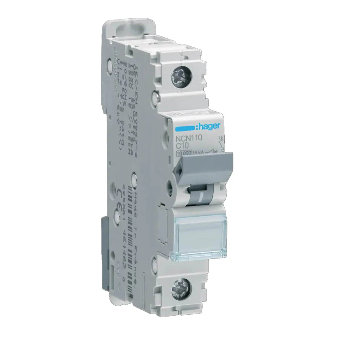 Dvärgbrytare Hager 1-polig med C-karakteristik Brytförmåga 10 kA