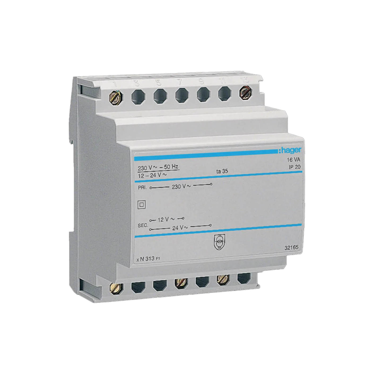 Skyddstransformator Hager 12/24 V AC