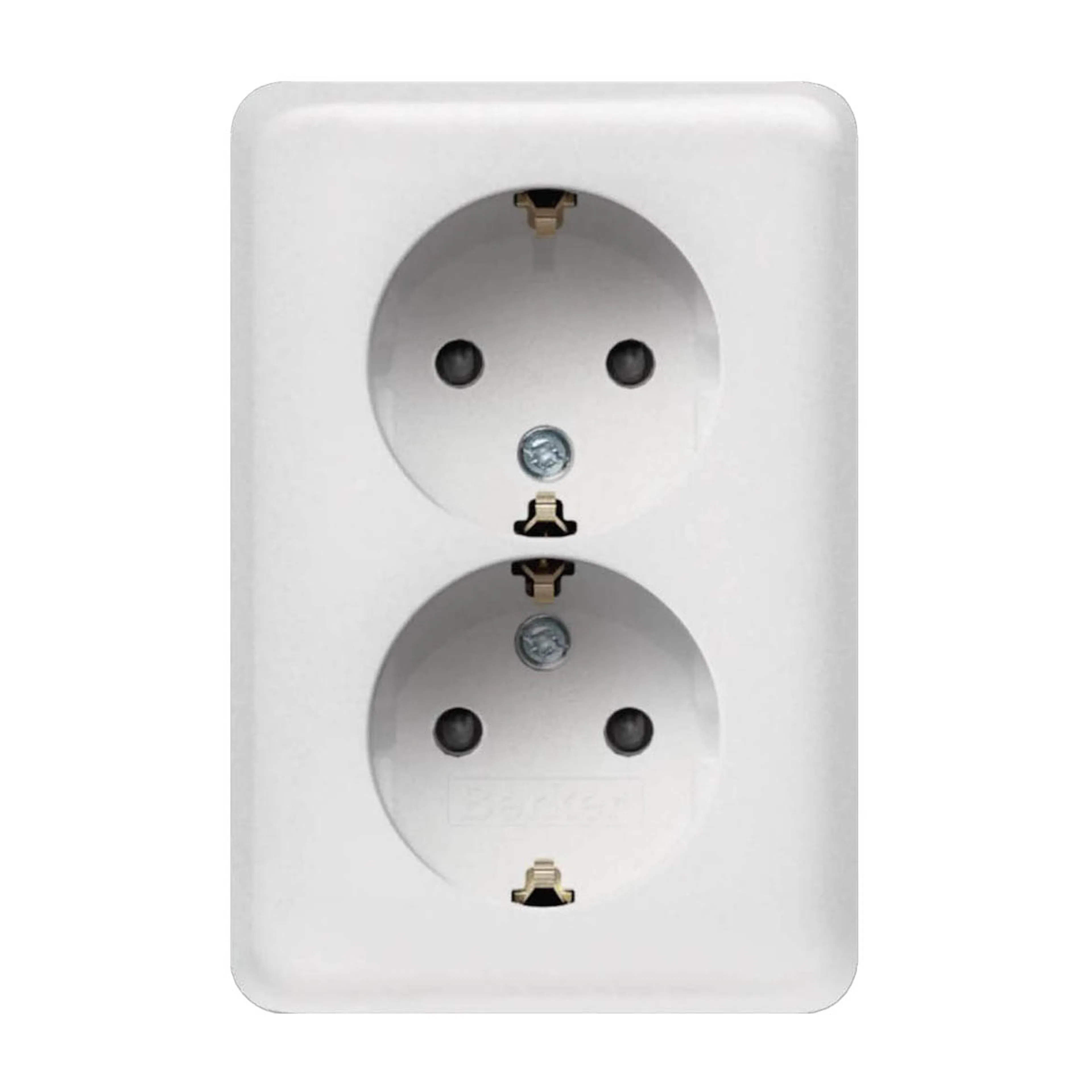 Vägguttag Hager Utanpåliggande Jordade Vit RAL 9010