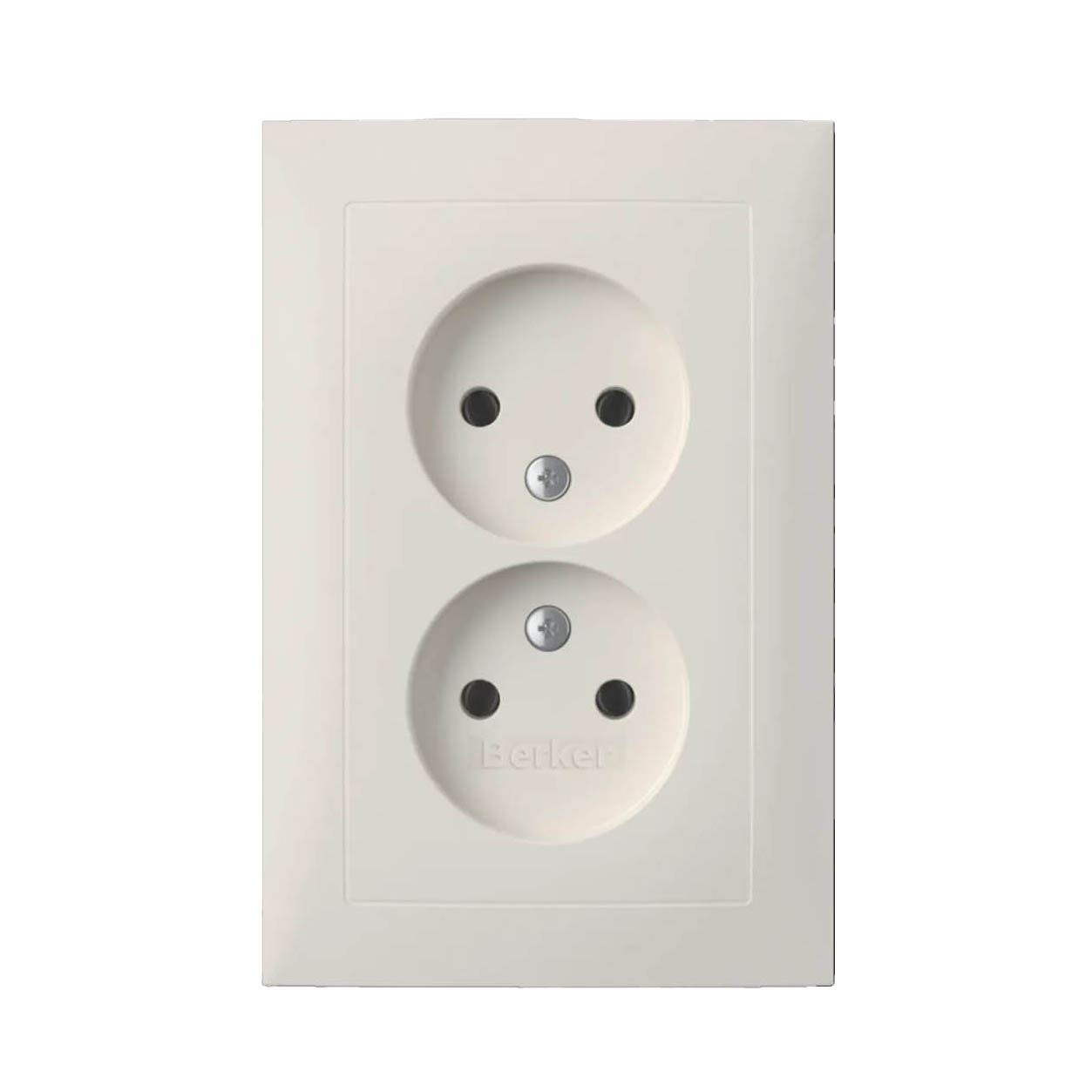 Vägguttag Hager 2-vägs Ojordad Insats med Klor Snabbanslutning S.1 Vit RAL 9010