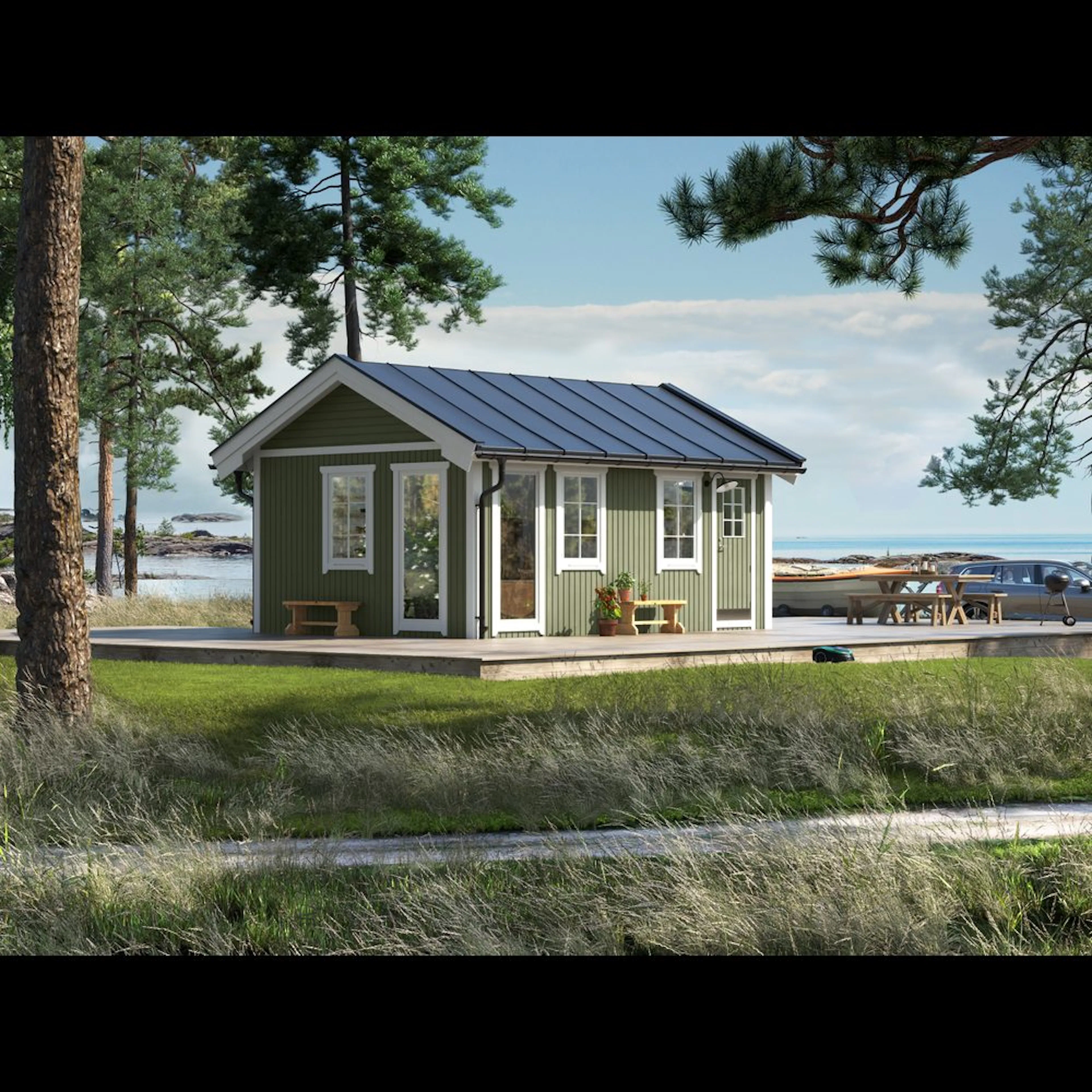 Attefallare Trähuset Wilma 25 kvm