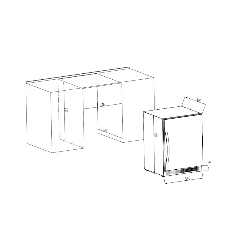 Ölkyl Cavin Outdoor Collection Inbyggbart utomhuskylskåp