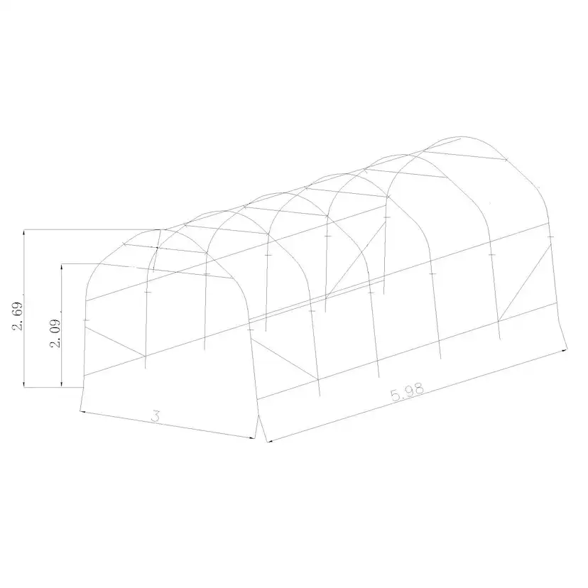 Garagetält Prohall G500 3x6 m Grå