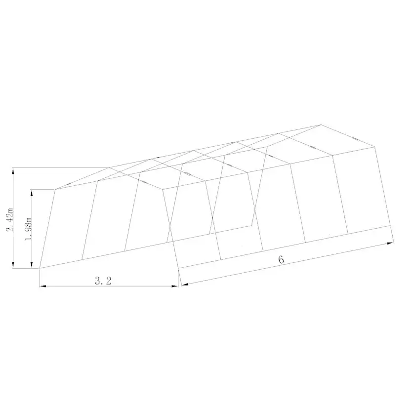 Garagetält Prohall G500 3,2x6x1,9 m Grå