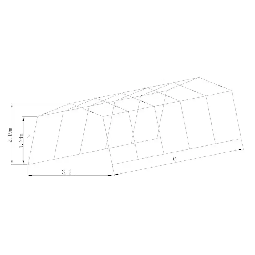 Garagetält Prohall G500 3,2x6x2,2 m Grå