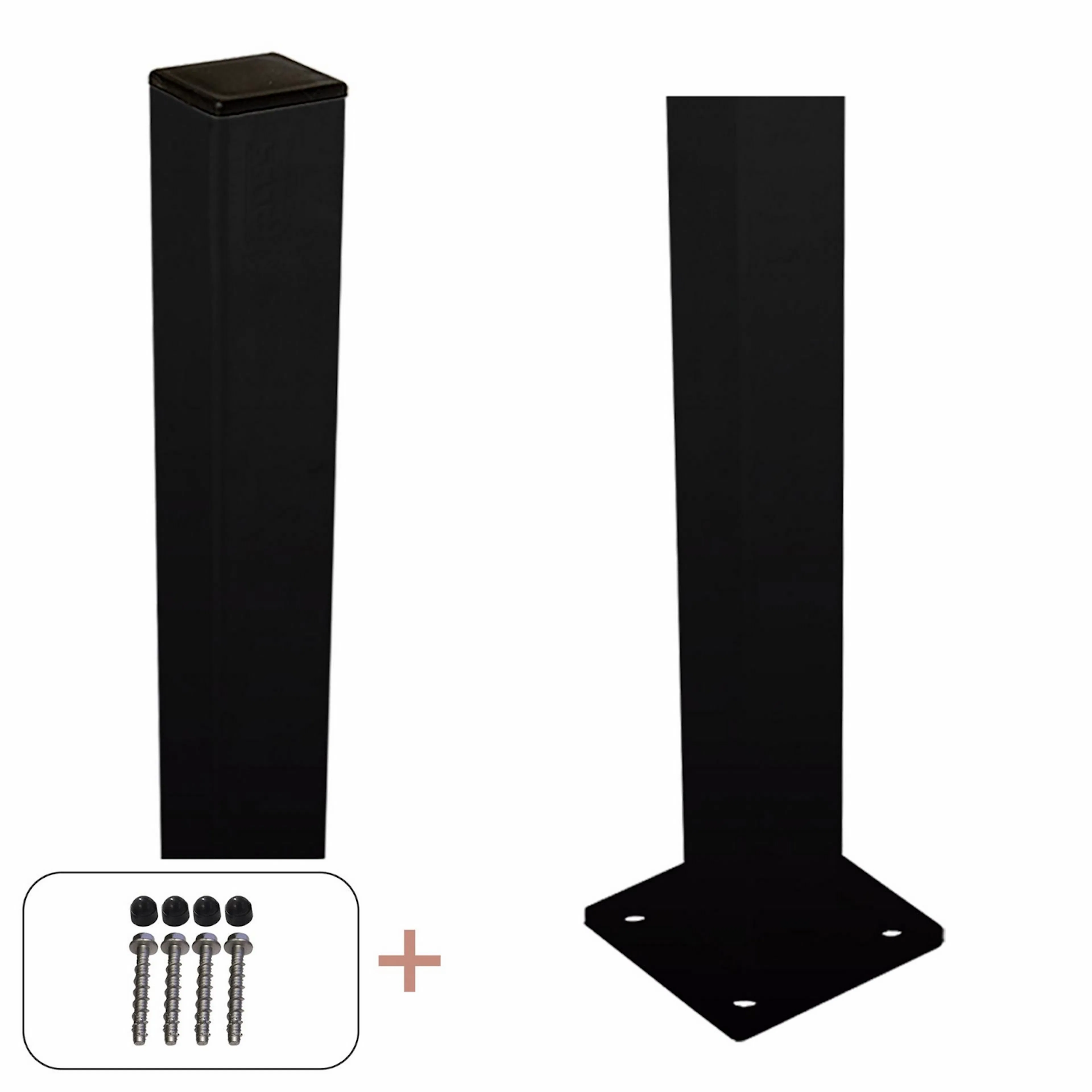 Stålstolpe PLUS Med Fot Svart