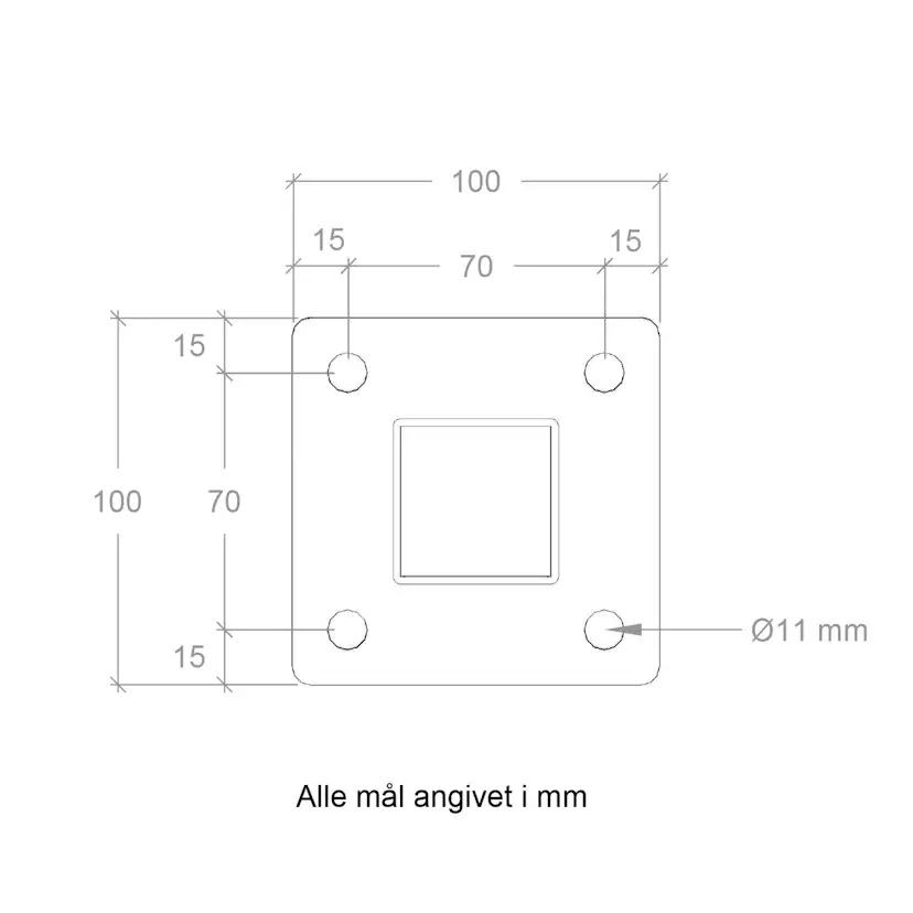 Stålstolpe PLUS Hörn 45x45 Varmgalvaniserad