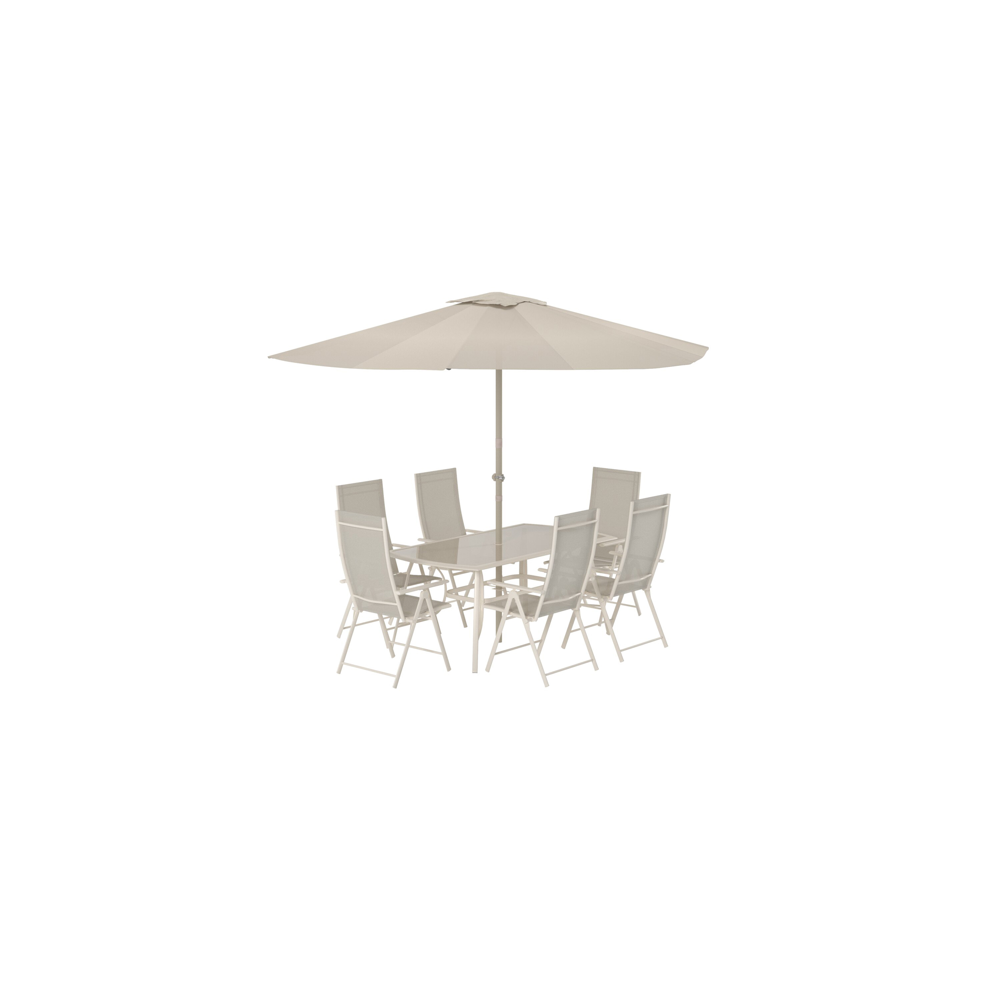 Matgrupp Venture Home Brekki Matbord med  6 stolar och Parasoll