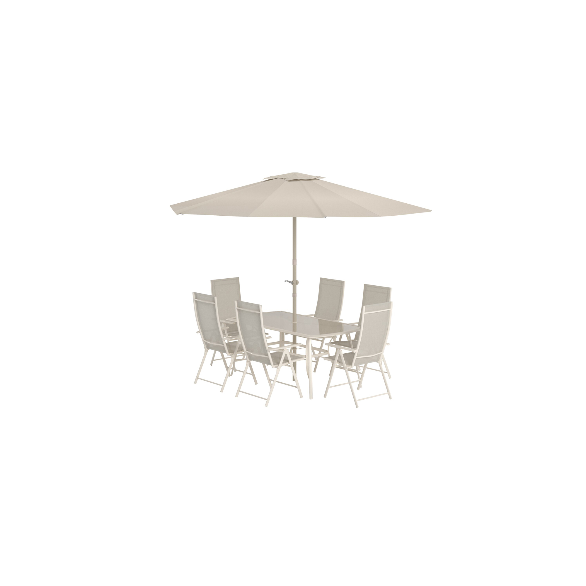 Matgrupp Venture Home Brekki Matbord med  6 stolar och Parasoll