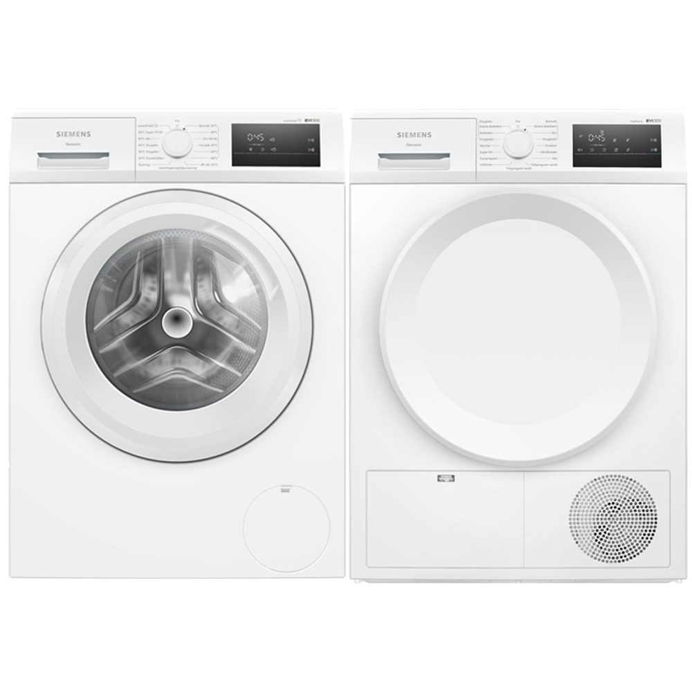 Tvätt- och Torkpaket Siemens WM14N01LDN + WT43HV0EDN
