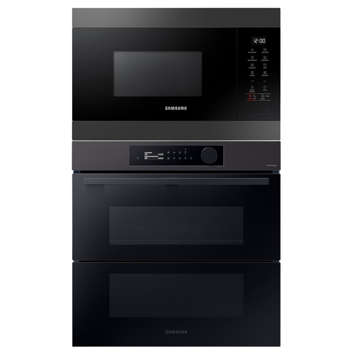 Ugn- och Mikropaket Samsung NV7B57508AB + MG22M8284AM Svart med Varmluft och Pyrolytisk Rengöring