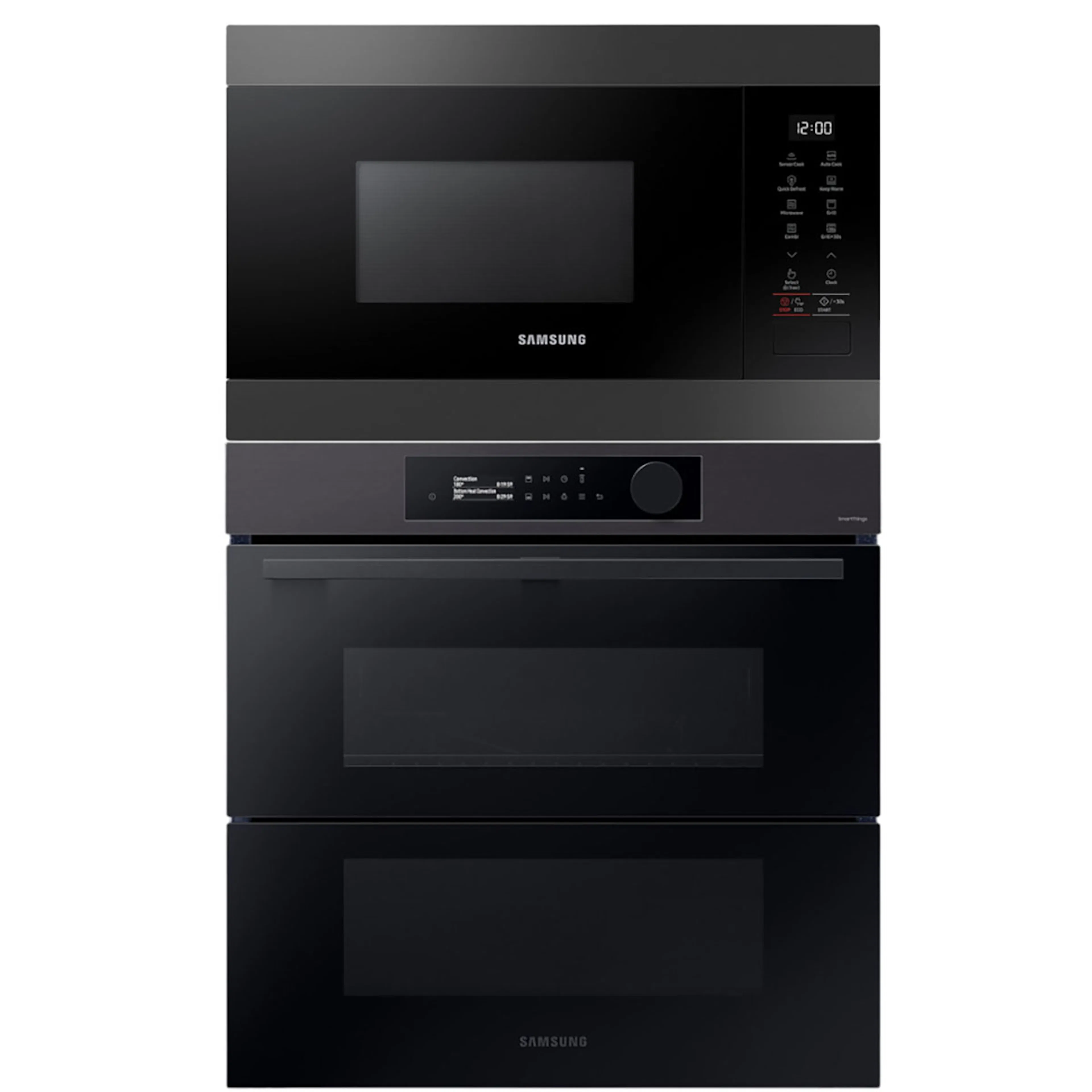 Ugn- och Mikropaket Samsung NV7B57508AB + MG22M8284AM Svart med Varmluft och Pyrolytisk Rengöring