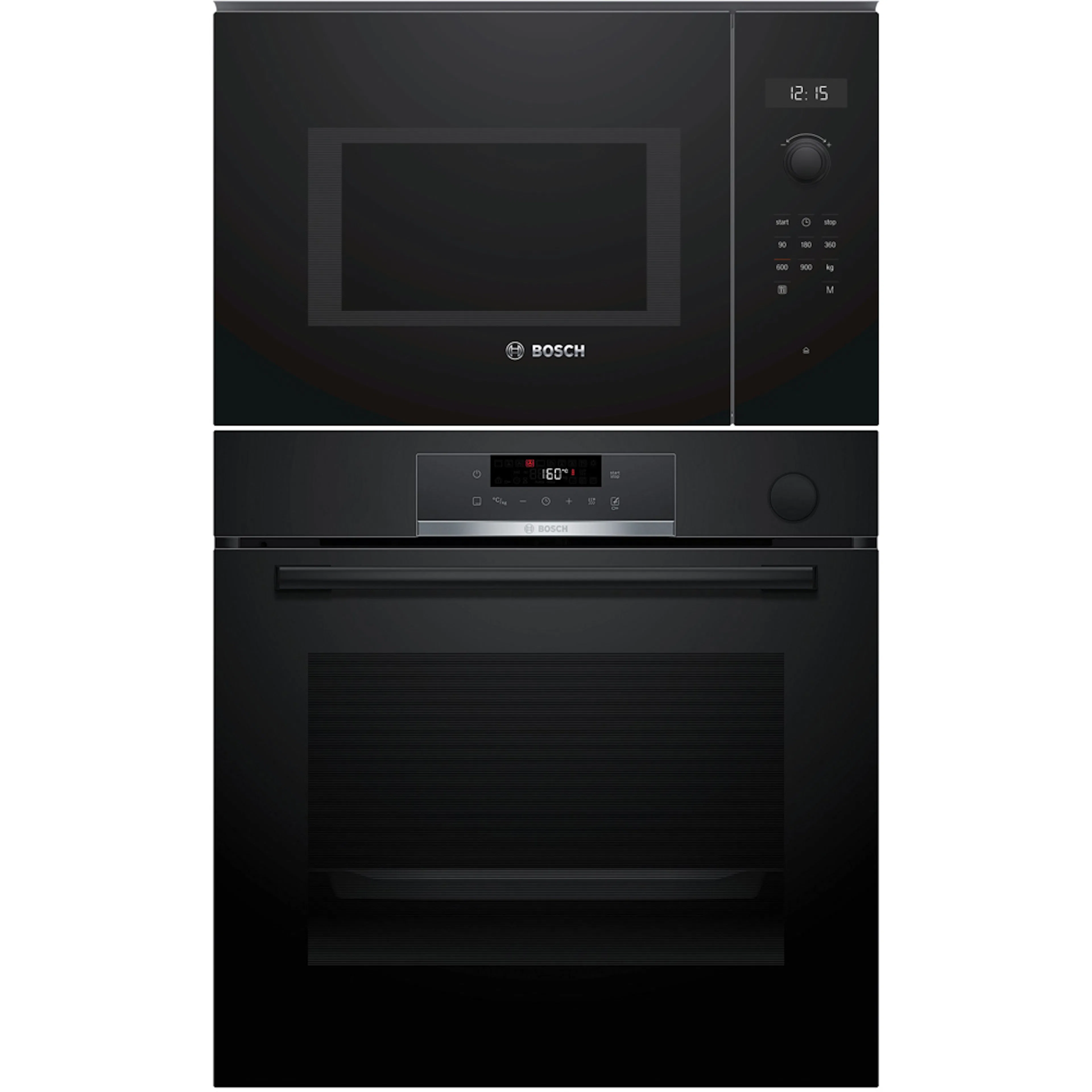 Ugn- och Mikropaket Bosch HRG532BB3 + BFL524MB0 Serie 4 Svart med Ångrengöring och Varmluft