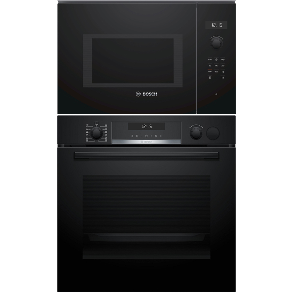 Ugn- och Mikropaket Bosch HRG578BB7 + BFL524MB0 Svart med WiFi och Pyrolytisk Rengöring