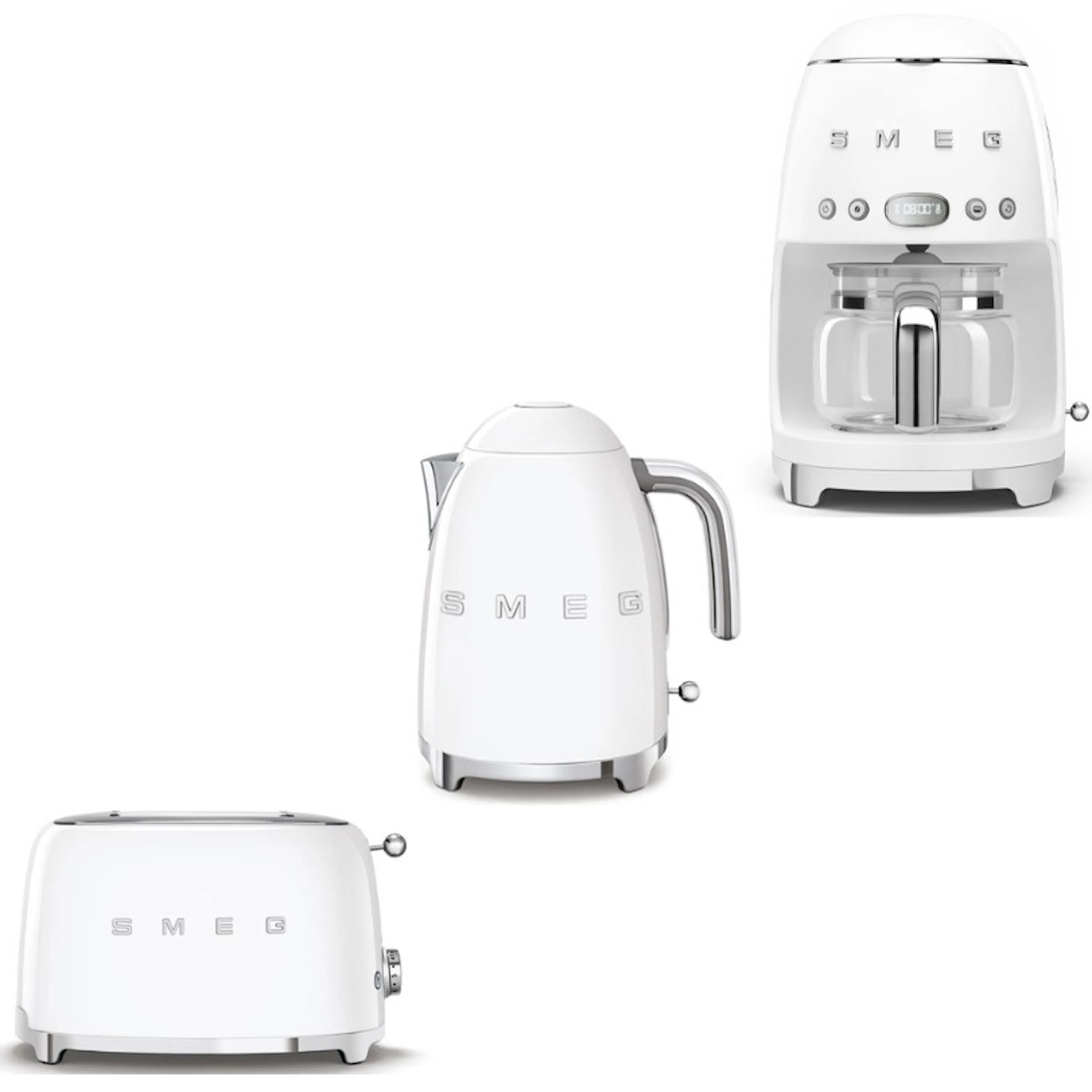 Frukostpaket Smeg Lilla Brödrost, Vattenkokare & Kaffebryggare