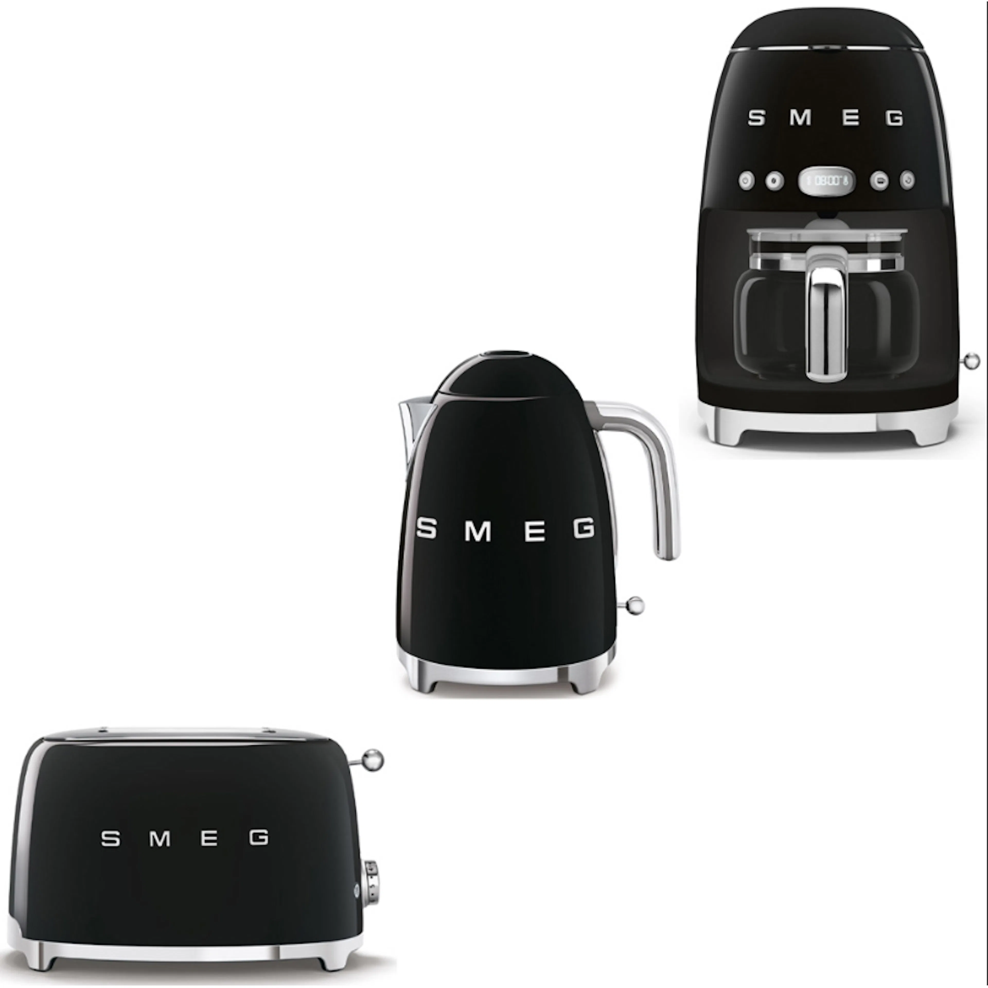 Frukostpaket Smeg Lilla Brödrost, Vattenkokare & Kaffebryggare