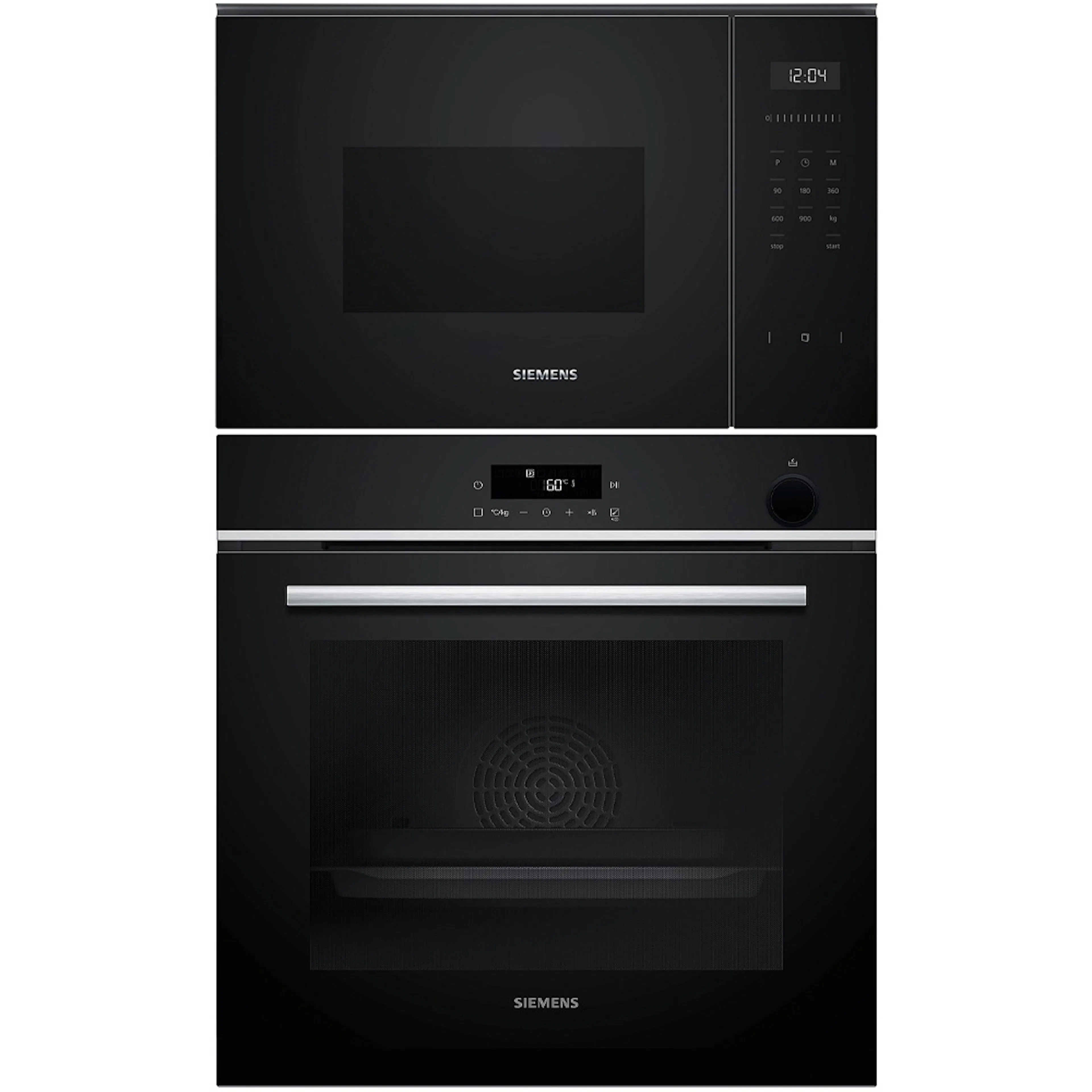 Ugn och Mikro Siemens iQ300 HR532GBS3 + iQ500 BF555LMB1 Med Ångfunktion och Air Fry