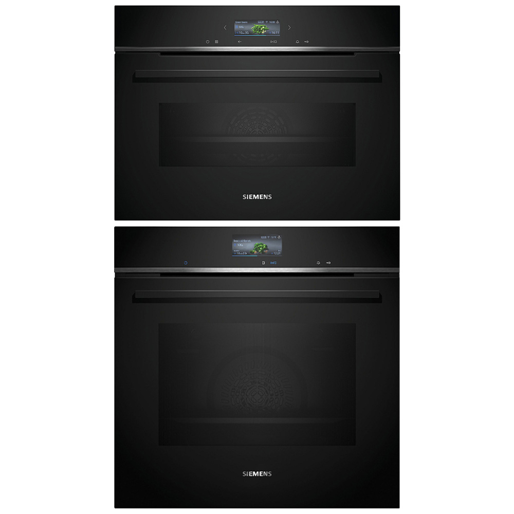 Ugn och Mikro Siemens iQ700 HB776G3B2S + CM724G1B1 Kompaktugn Svart