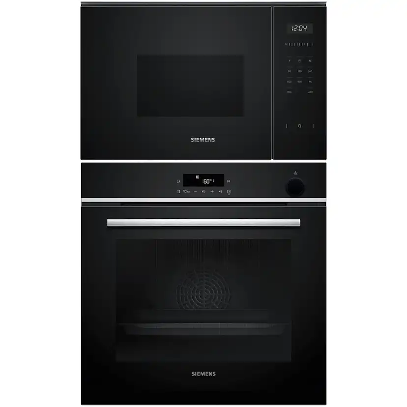 Ugn och Mikro Siemens iQ300 HR532GBS3 + iQ500 BF525LMB1 Svart
