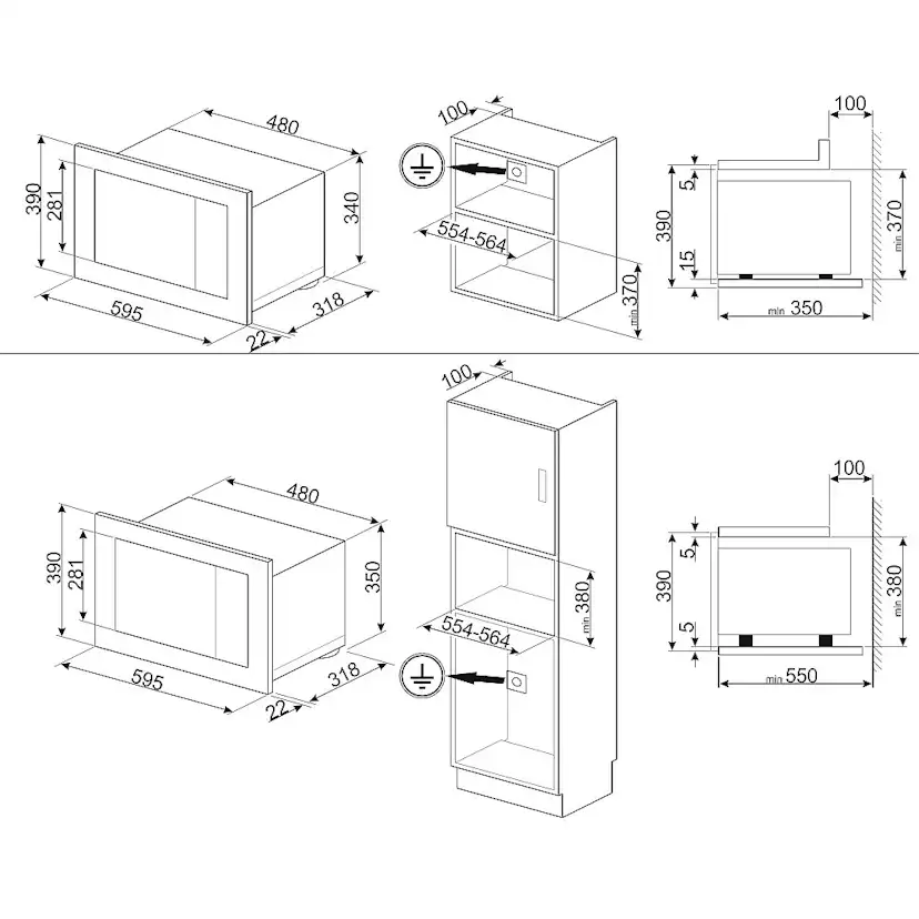 Ugn och Mikro Smeg SF6300TVX + FMI320X2 Classic Rostfri