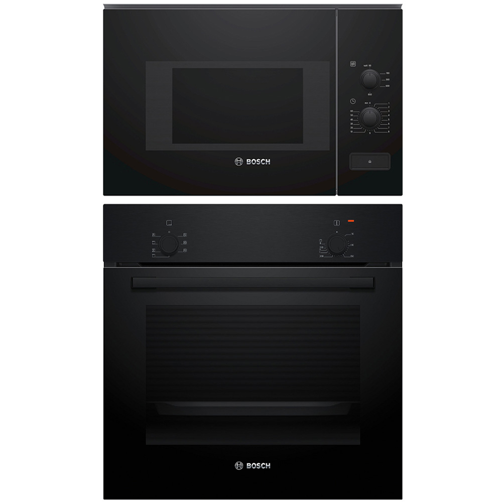 Ugn och Mikro BOSCH HBF010BA1 + BFL520MB0 Serie 2 & 4 Svart