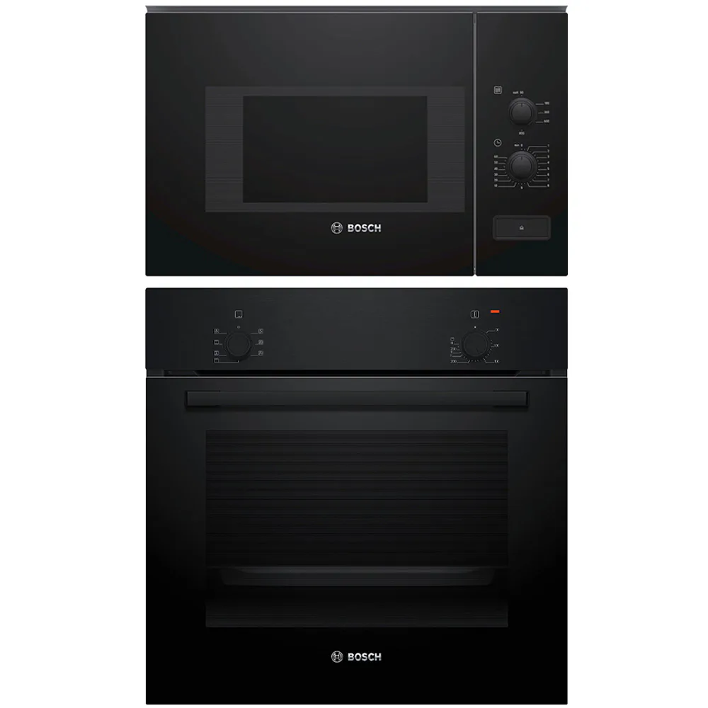 Ugn och Mikro Bosch HBF010BA1 + BFL520MB0 Serie 2 & 4 Svart