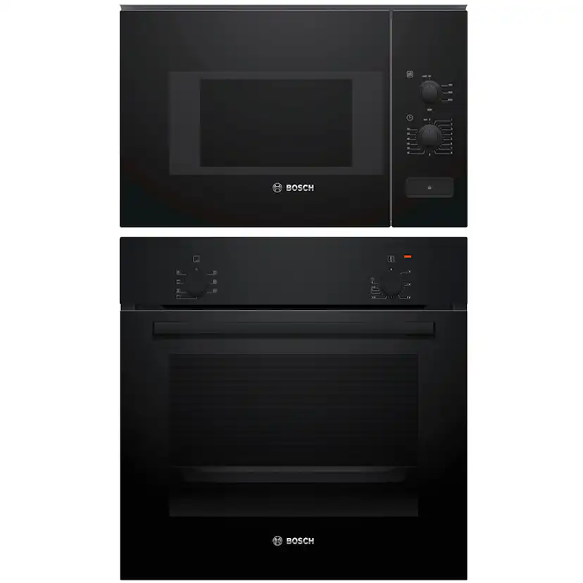 Ugn och Mikro Bosch HBF010BA1 + BFL520MB0 Serie 2 & 4 Svart