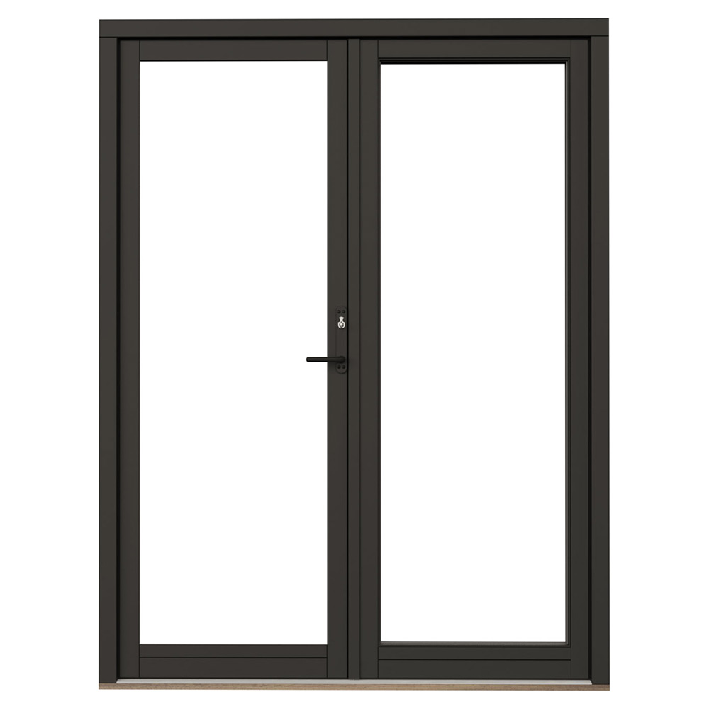 Parfönsterdörr NorDan Svanenmärkt NTech Helglasad Aluminium BlackLine Svart