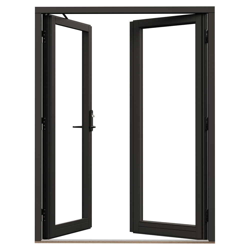 Parfönsterdörr NorDan Svanenmärkt NTech Helglasad Aluminium BlackLine Svart