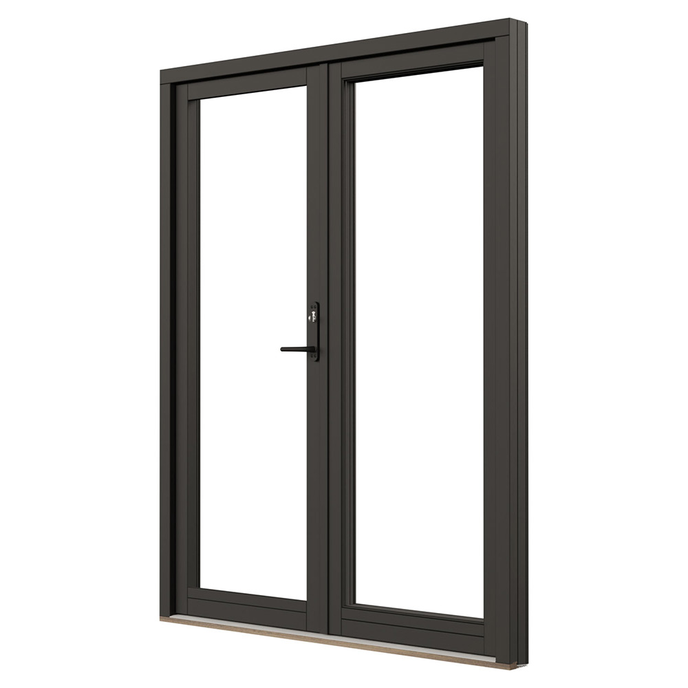 Parfönsterdörr NorDan Svanenmärkt NTech Helglasad Aluminium BlackLine Svart