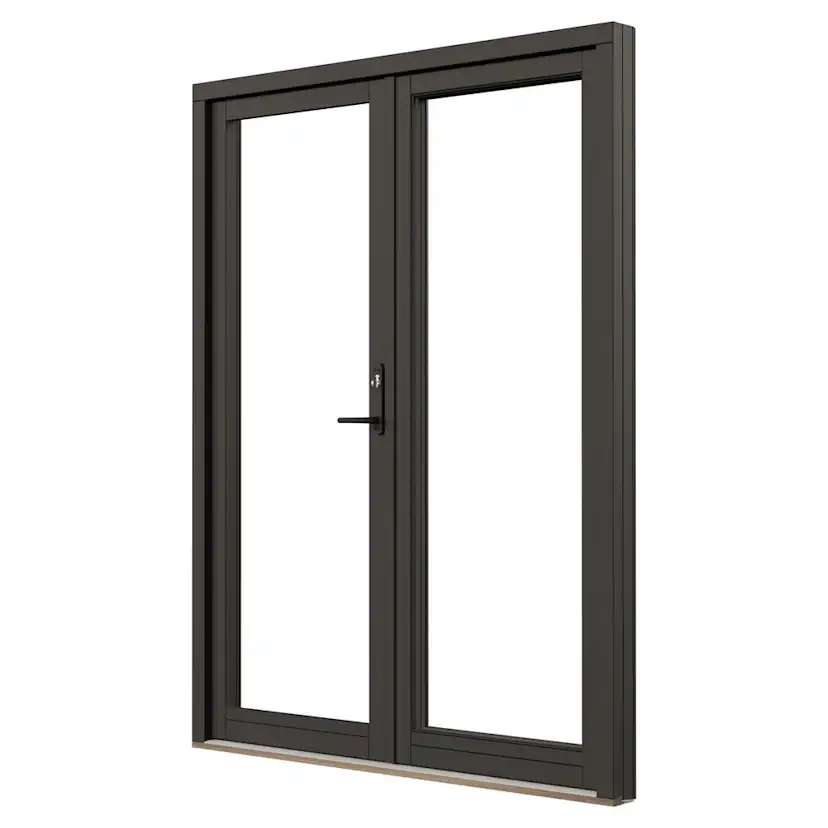 Parfönsterdörr NorDan Svanenmärkt NTech Helglasad Aluminium BlackLine Svart