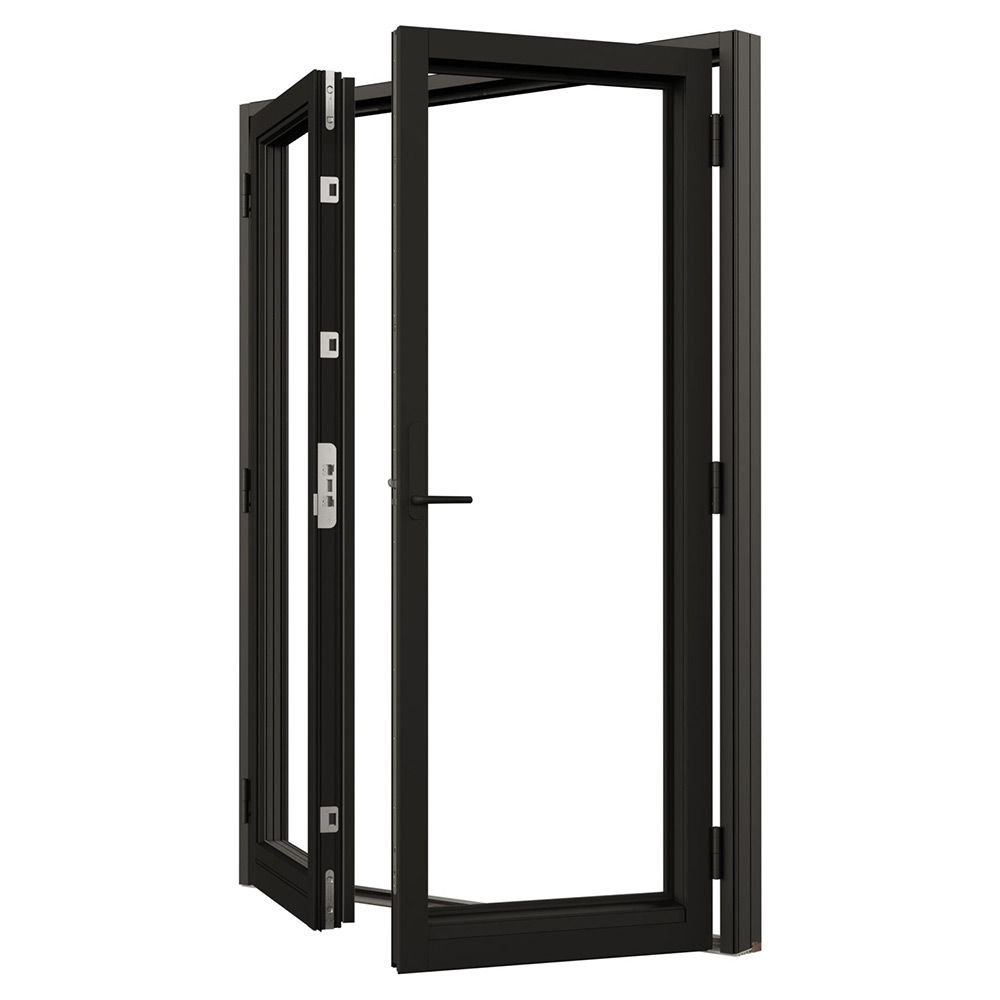 Parfönsterdörr NorDan Svanenmärkt NTech Helglasad Aluminium BlackLine Svart