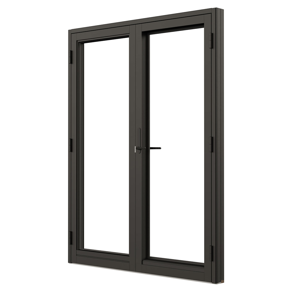 Parfönsterdörr NorDan Svanenmärkt NTech Helglasad Aluminium BlackLine Svart