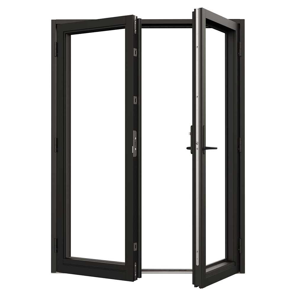 Parfönsterdörr NorDan Svanenmärkt NTech Helglasad Aluminium BlackLine Svart