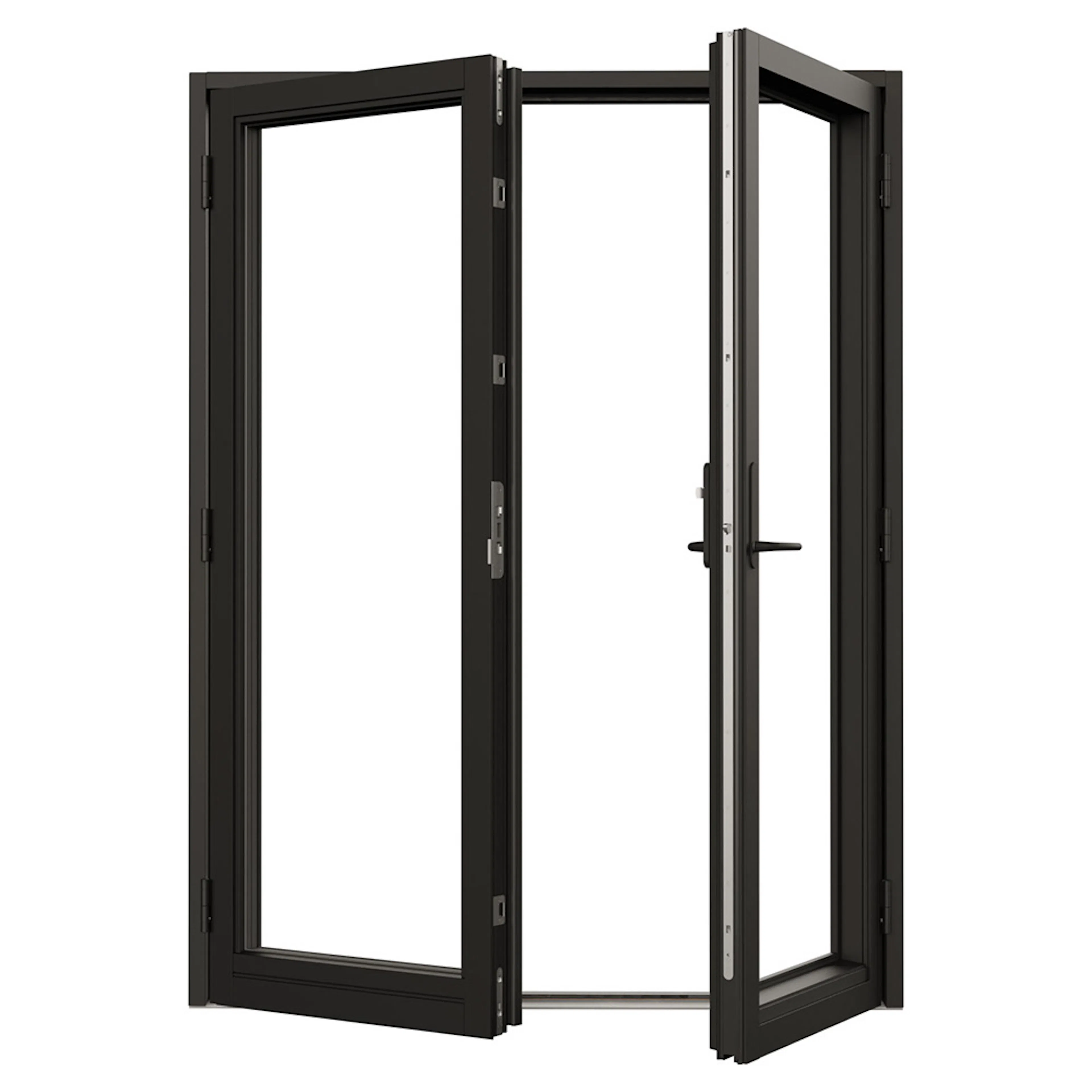 Parfönsterdörr NorDan Svanenmärkt NTech Helglasad Aluminium BlackLine Svart