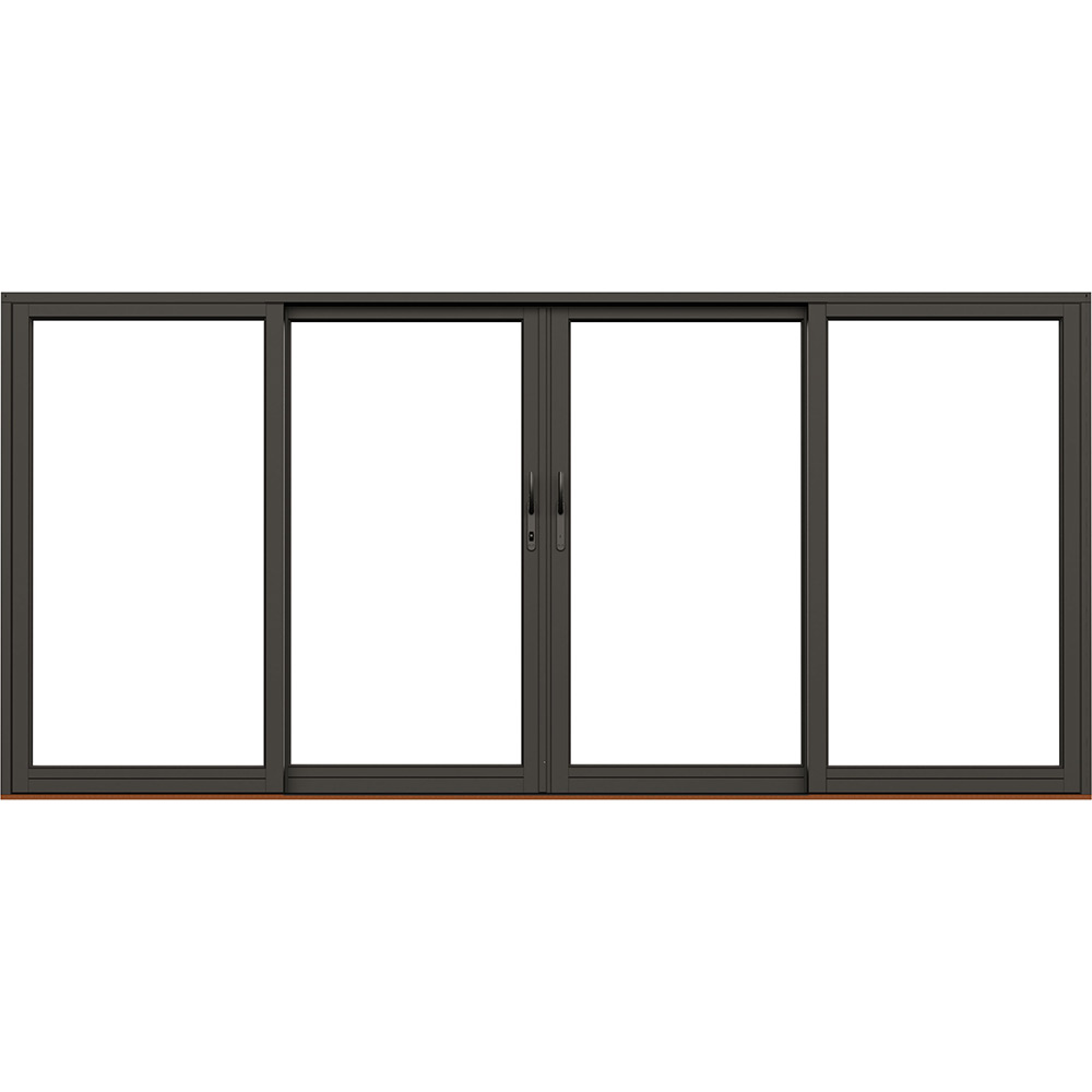 Parskjutdörr NorDan Svanenmärkt NTech Aluminium 4-Delad BlackLine Svart