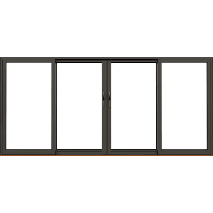 Parskjutdörr NorDan Svanenmärkt NTech Aluminium 4-Delad BlackLine Svart