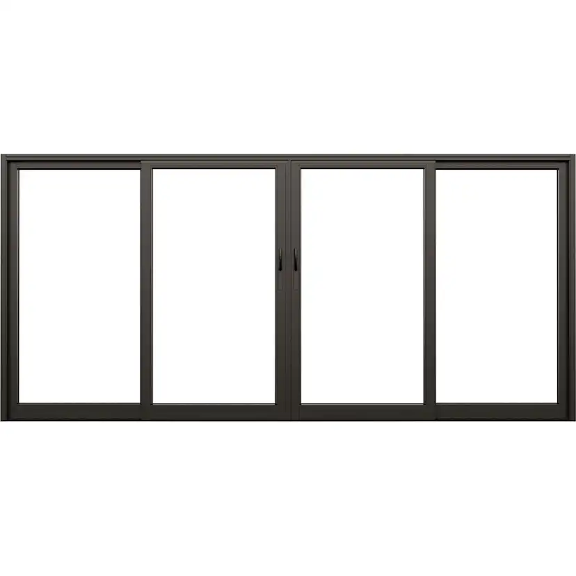 Parskjutdörr NorDan Svanenmärkt NTech Aluminium 4-Delad BlackLine Svart